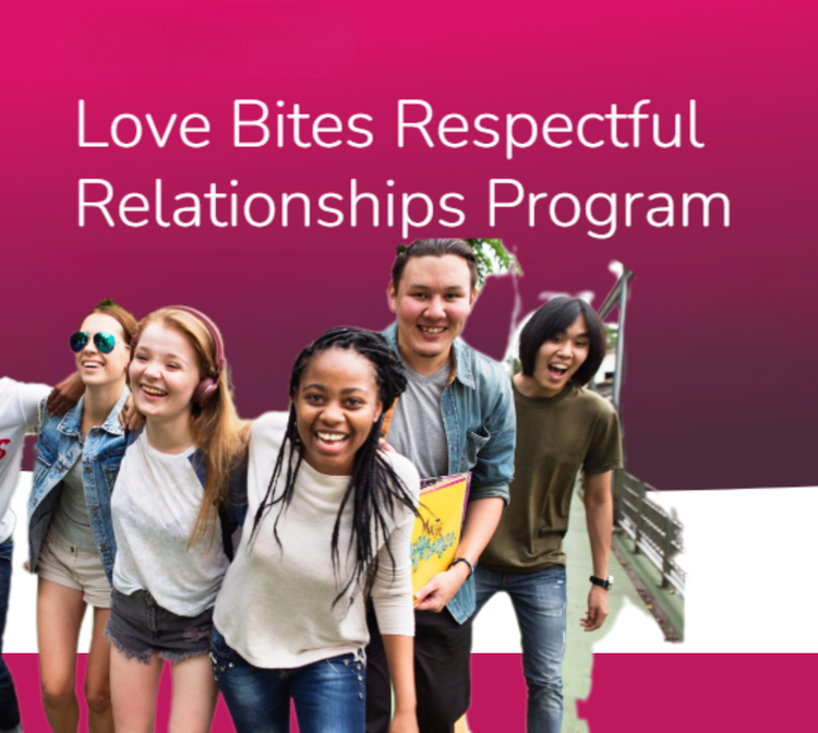 Smiling group of teenagers walking together.